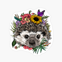 Floral Hedgehog Spring Nature Lovers Gift Women Men
