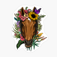 Floral Horse Spring Nature Lovers Gift For Women & Men
