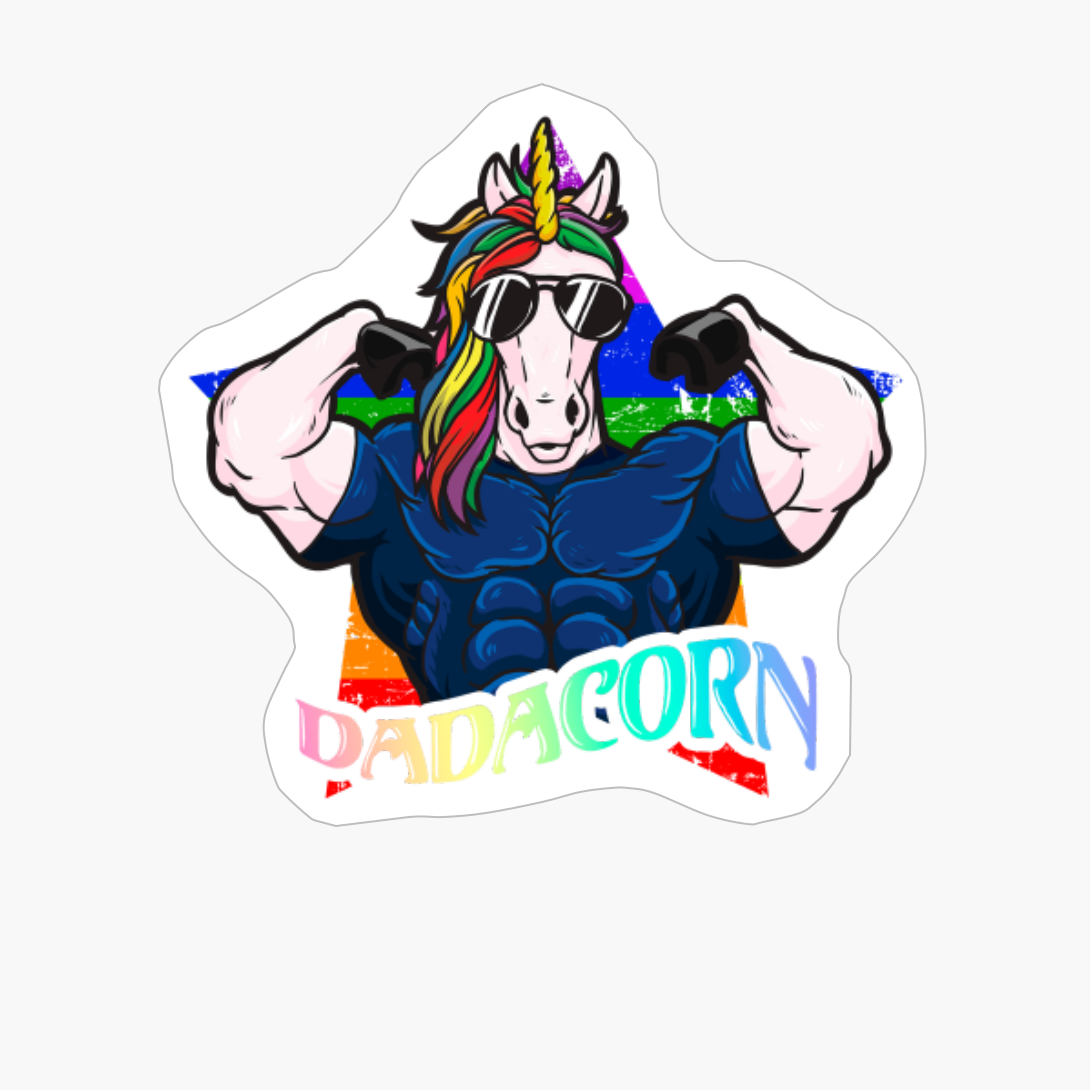 Dadacorn Muscle Unicorn Dad Baby Christmas Papa Men Gift