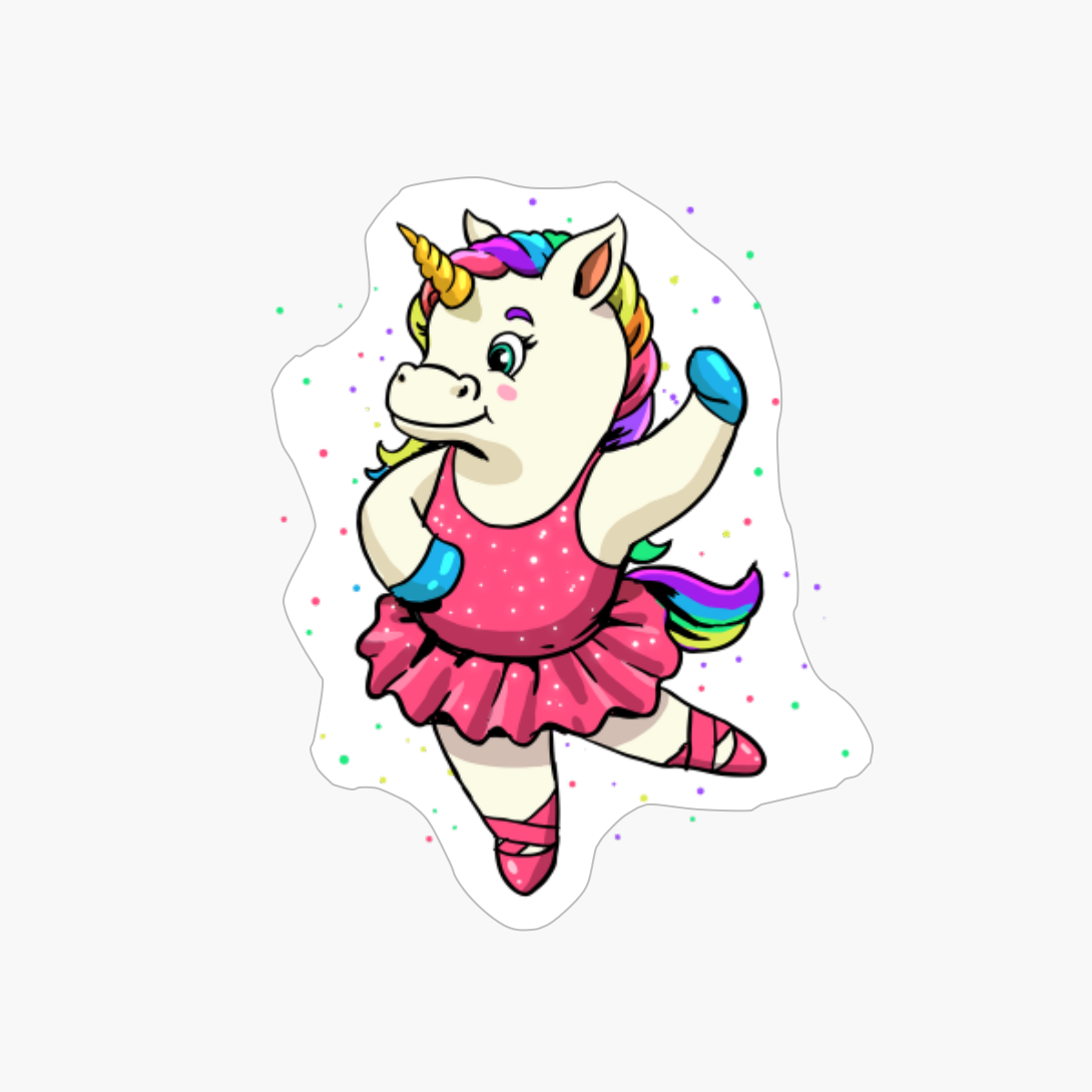 Ballet Dancer Unicorn Gift Kids Girls Rainbow Ballerina