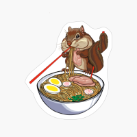 Squirrel Eating Ramen Kawaii Squirrel Japanese Noodle Gift
