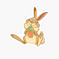 Kawaii Rabbit Drinking Bubble Tea Rabbits Lovers Gift