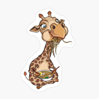 Giraffe Eating Ramen Kawaii Giraffe Japanese Noodle Gift