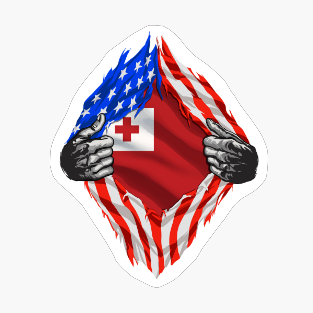 Super Tongan Heritage Tonga Roots USA Flag Gift