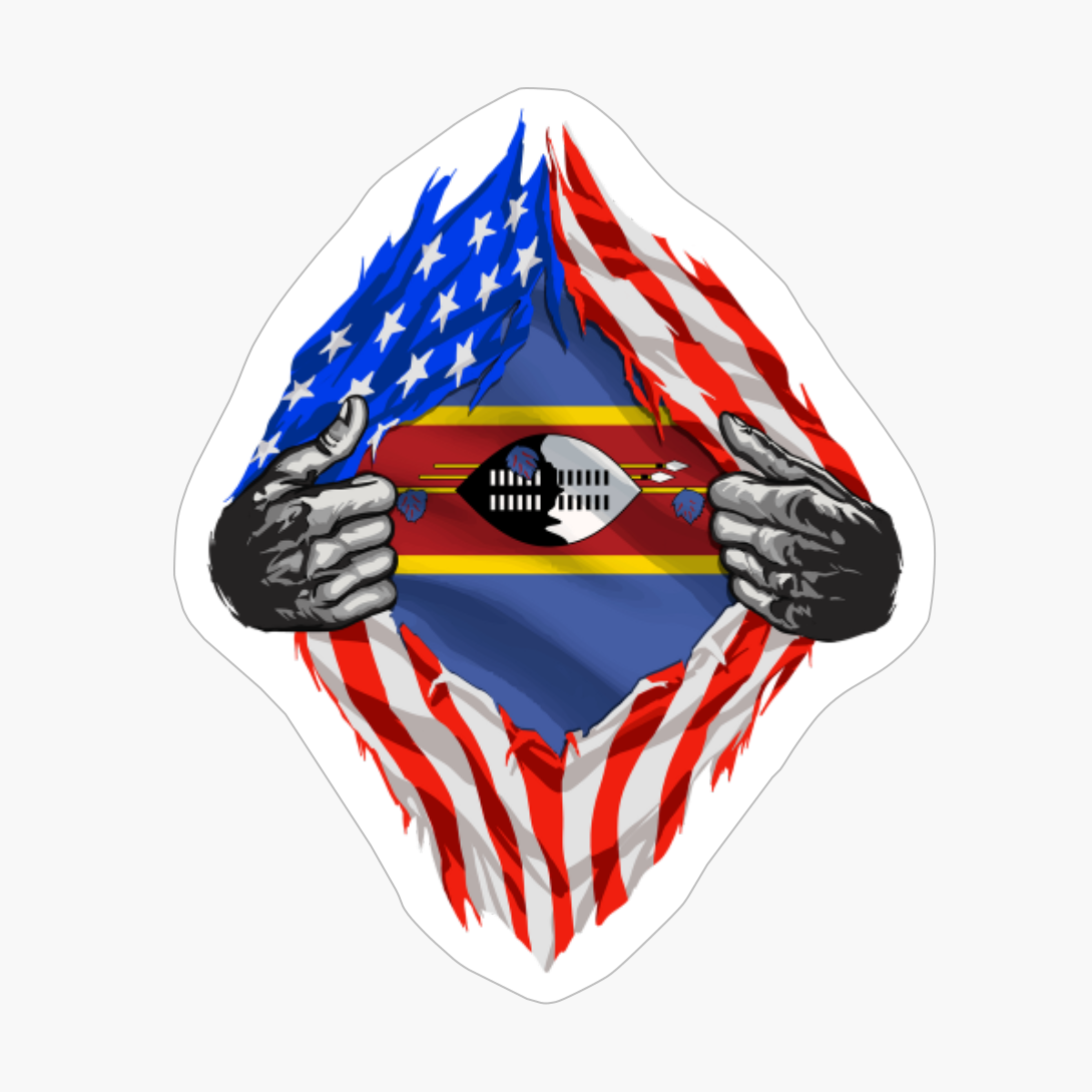 Super Swazi Heritage Eswatini Roots USA Flag Gift