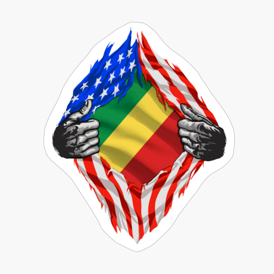 Super Congolese Heritage Congo Republic Roots USA Flag Gift