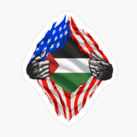 Super Palestinian Heritage Palestine Roots USA Flag Gift