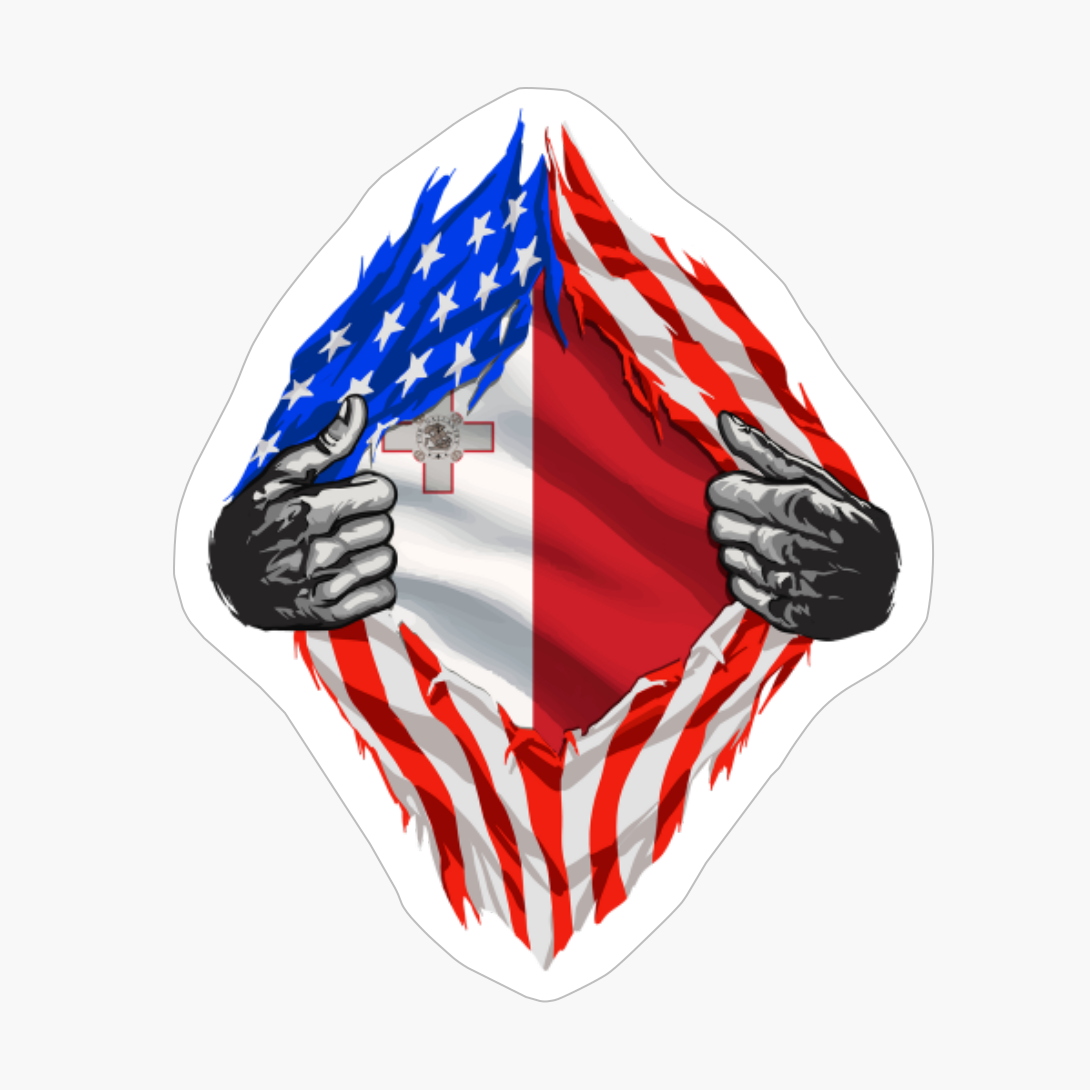 Super Maltese Heritage Malta Roots USA Flag Gift