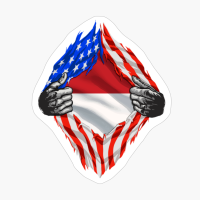 Super Indonesian Heritage Indonesia Roots USA Flag Gift
