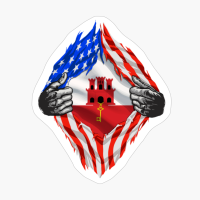 Super Gibraltarian Heritage Gibraltar Roots USA Flag Gift