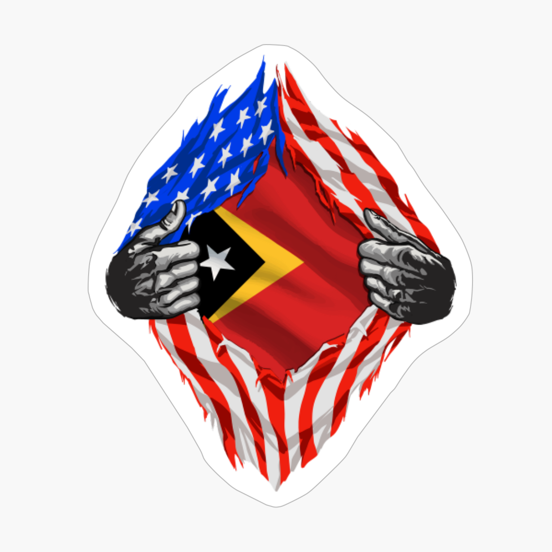 Super East Timorese Heritage East Timor Roots USA Flag Gift