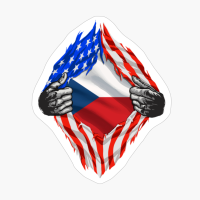Super Czech Heritage Czech Republic Roots USA Flag Gift