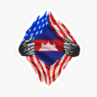 Super Cambodian Heritage Cambodia Roots USA Flag Gift