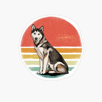 Siberian Husky Dog Lover Retro Vintage 70s Dog Pet Gift