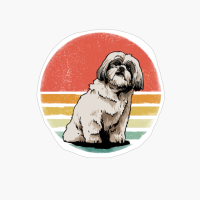 Shih Tzu Dog Lover Retro Vintage 70s Dog Pet Gift