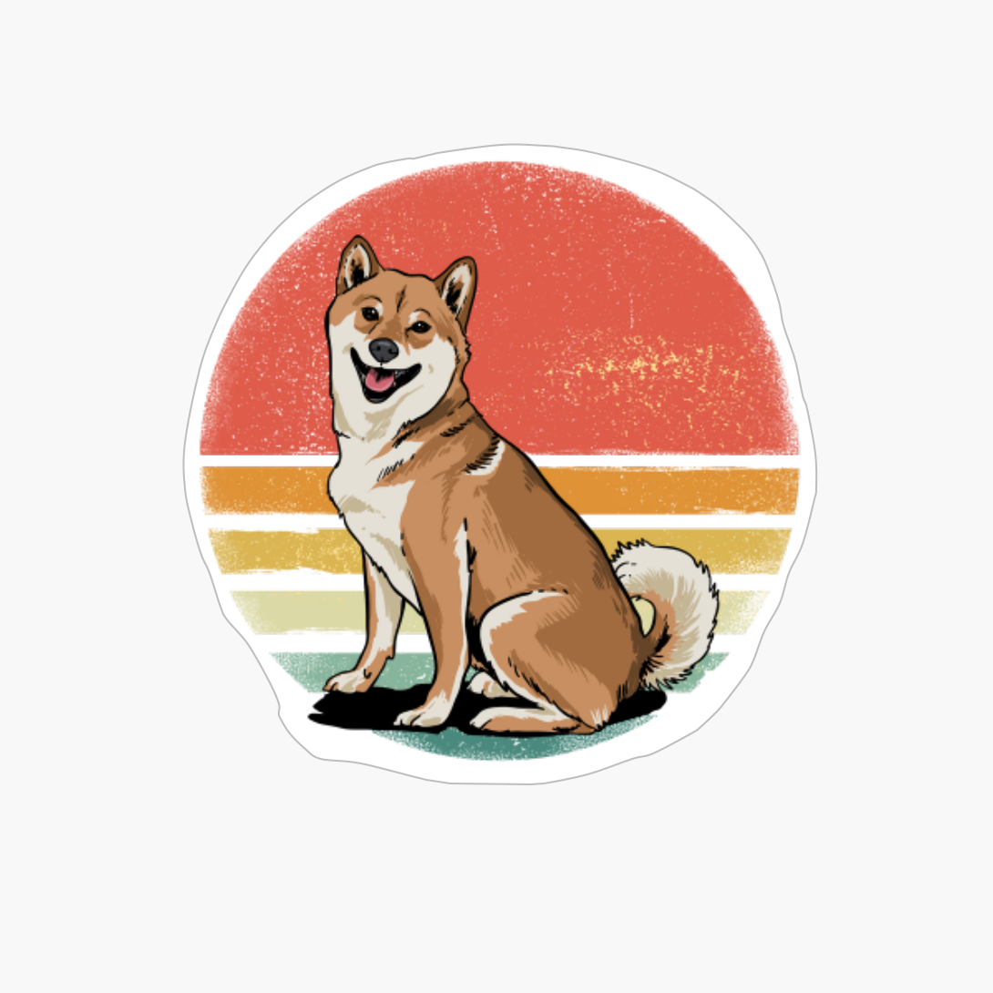 Shiba Inu Dog Lover Retro Vintage 70s Dog Pet Gift
