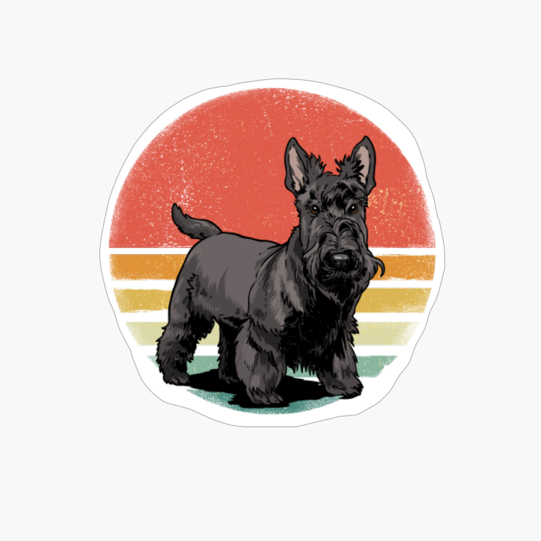 Scottish Terrier Dog Lover Retro Vintage 70s Dog Pet Gift