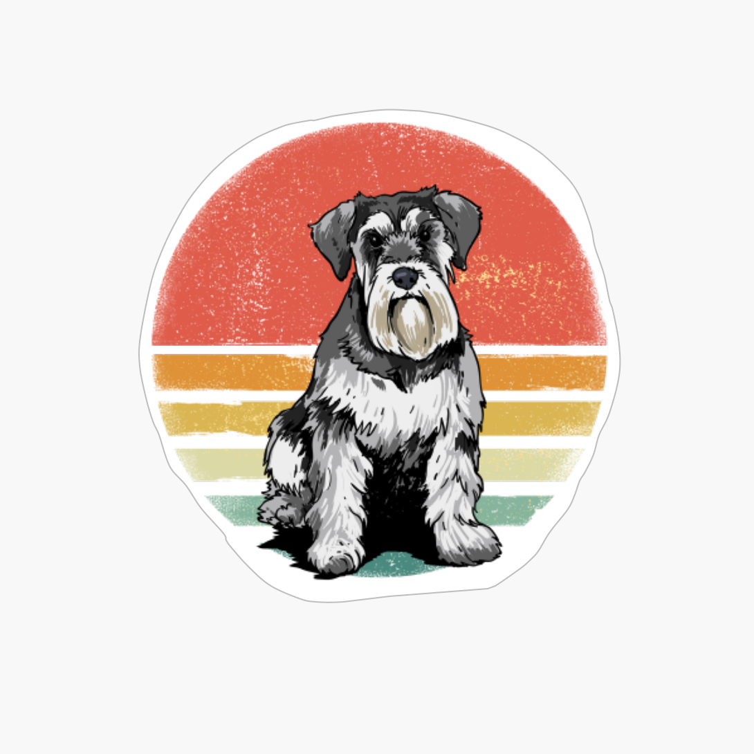 Schnauzer Dog Lover Retro Vintage 70s Dog Pet Gift
