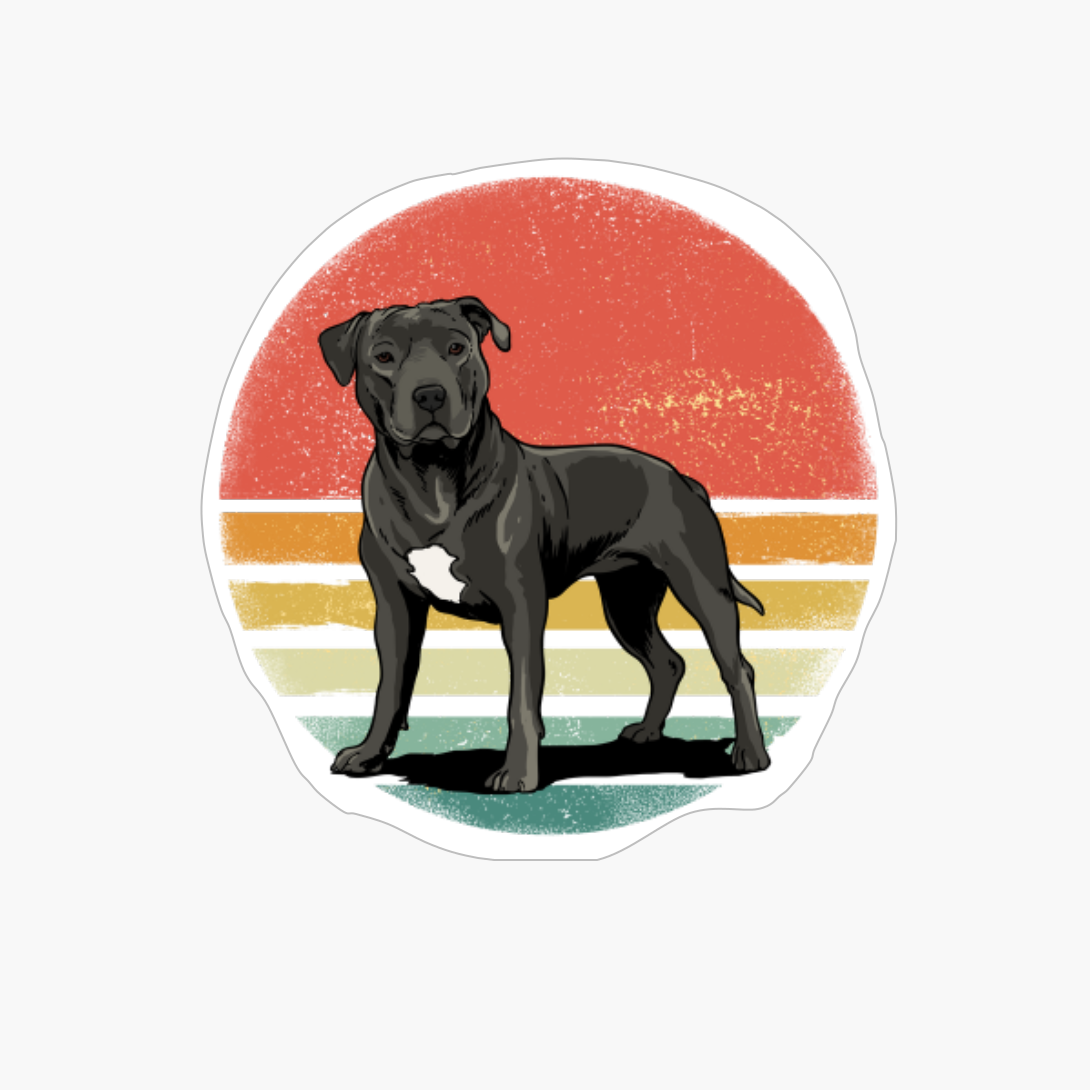 Pit Bull Dog Lover Retro Vintage 70s Dog Pet Gift