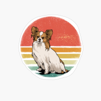 Papillon Dog Lover Retro Vintage 70s Dog Pet Gift