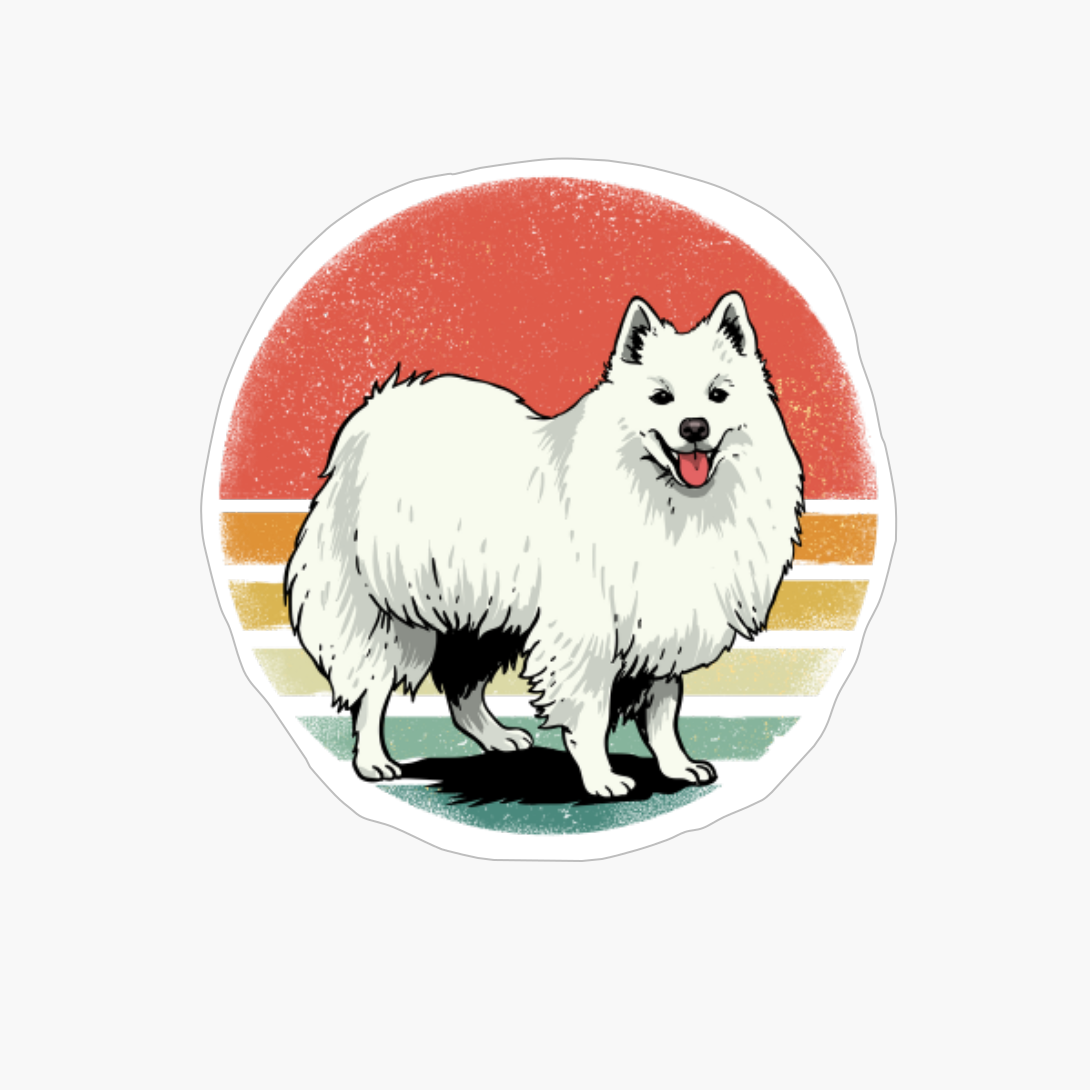American Eskimo Dog Lover Retro Vintage 70s Dog Pet Gift