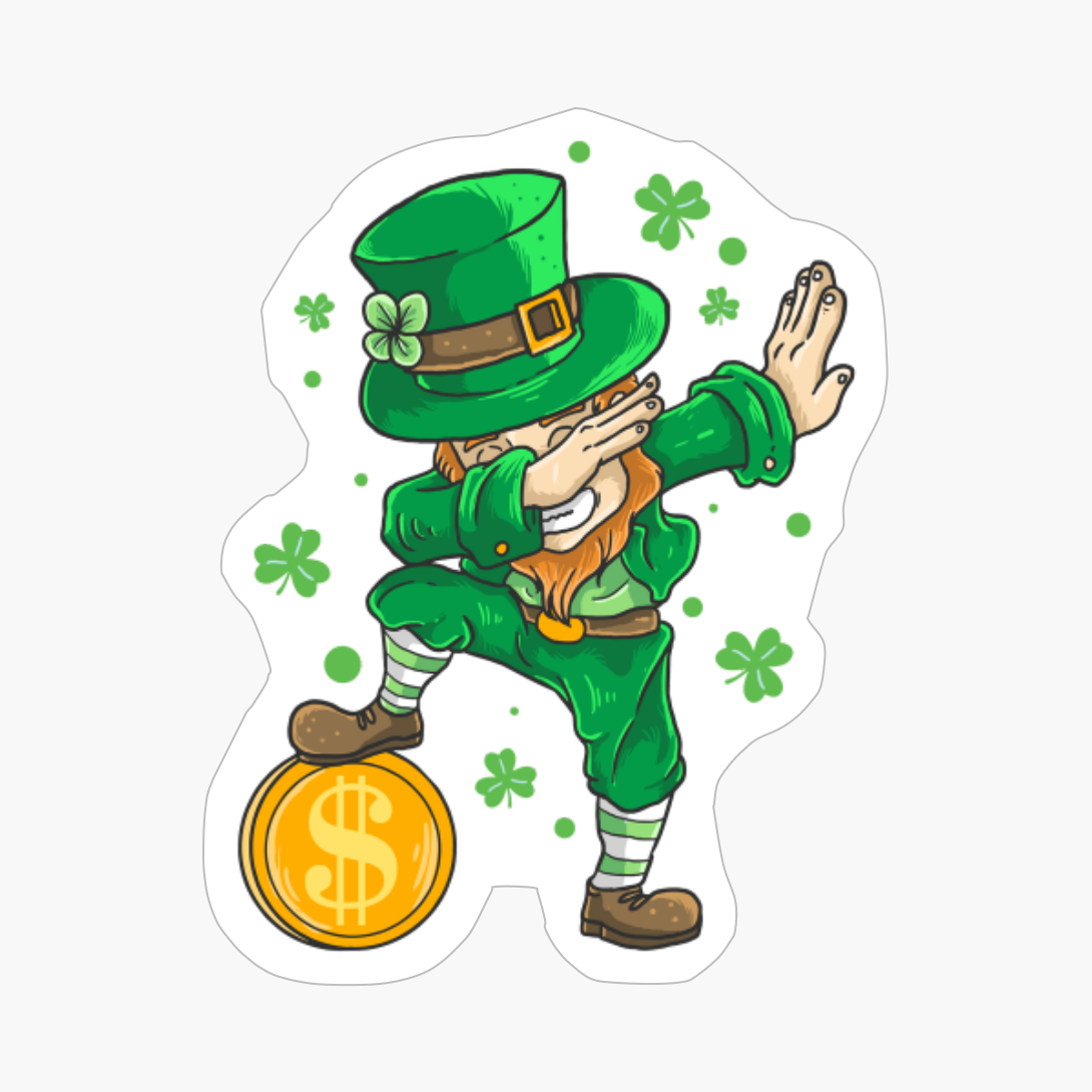 Cute Dabbing Shamrock St Patricks Day Celebration
