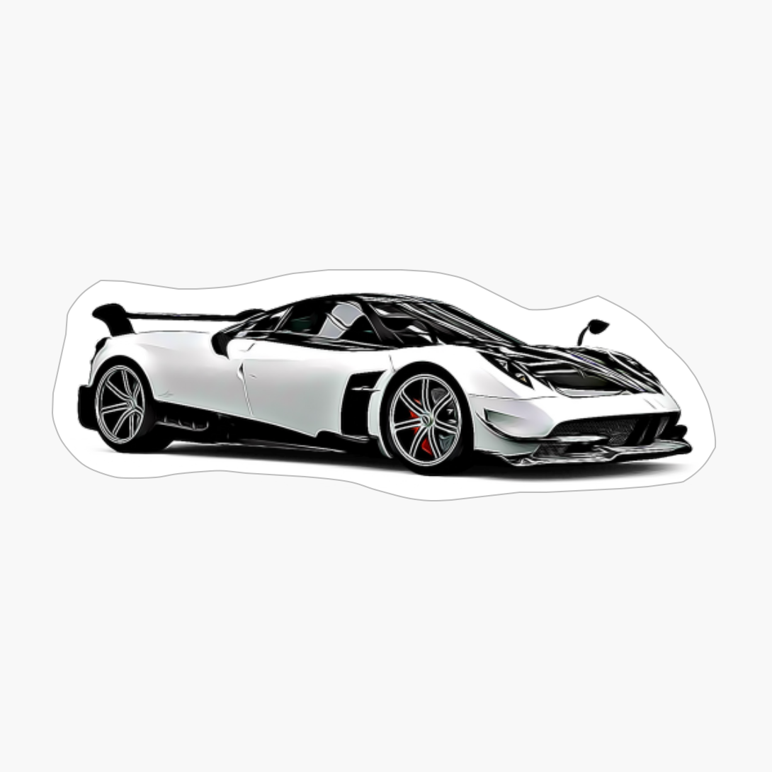 Pagani Huayra Supercar Racing Cartoon