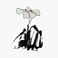 Sumie Drawing Black Ink Drawing Traditional Asian Art Of A Flower By Manuelunsui