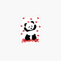 Panda Heart Valentines Day Girls Kids Women Bear Lover