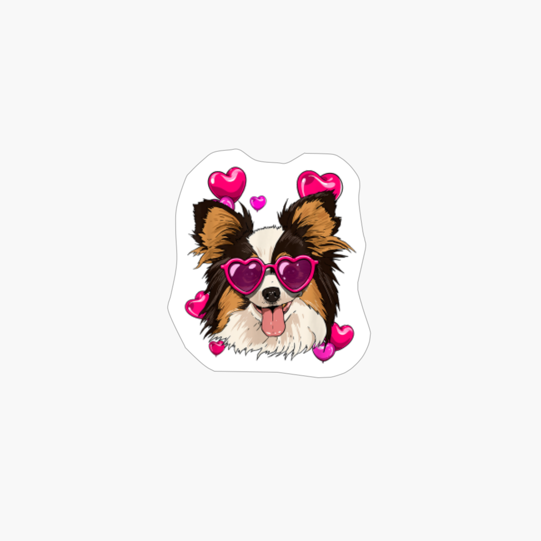 Papillon Valentines Day Shirt Heart Dog Love