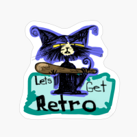 Black Cat Holds A STICK LETS GET RETRO