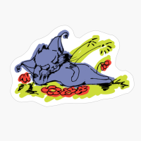 Gato Holgazán Acostado Mirándolas Flores