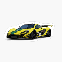 P1 GTR Supercar Racing Cartoon