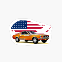 Vintage Mustang USA Print