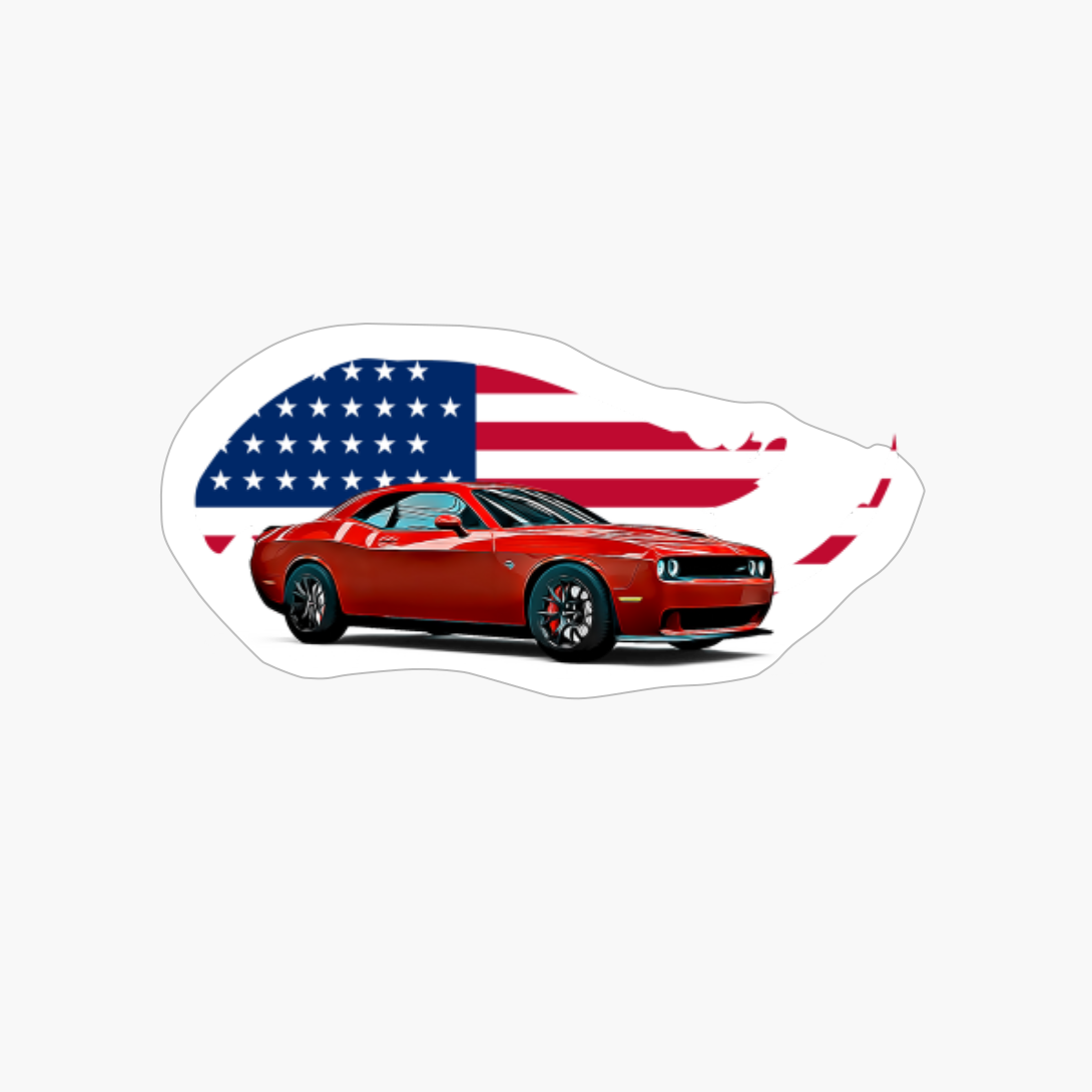 Challenger Hellcat Red USA Print
