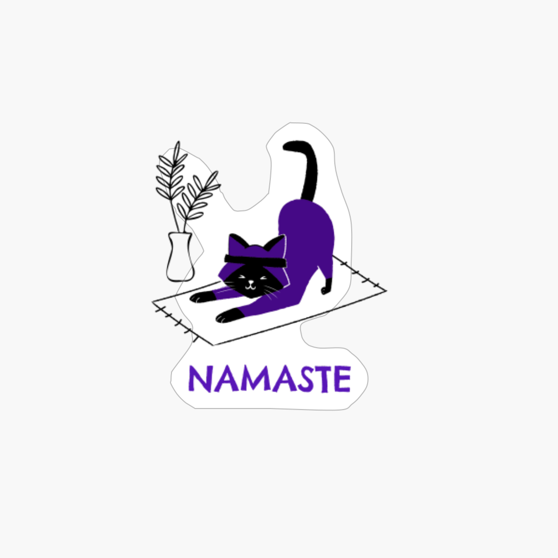 Funny Yoga Cat Namaste Cute NaMEOWste