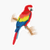 Parrot Scarlet Macaw Colorful Watercolor Painting Art Gift